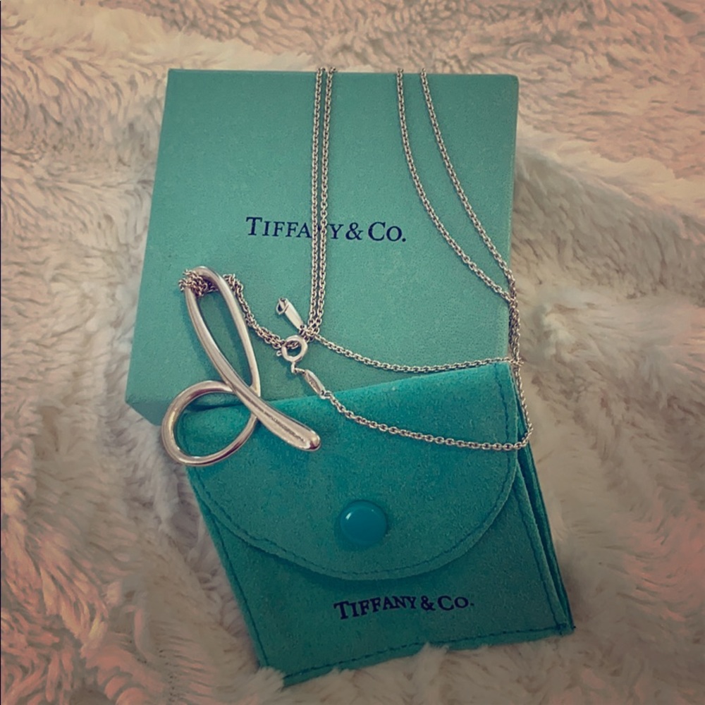 Tiffany & Co. Silver Elsa Peretti Letter Necklace